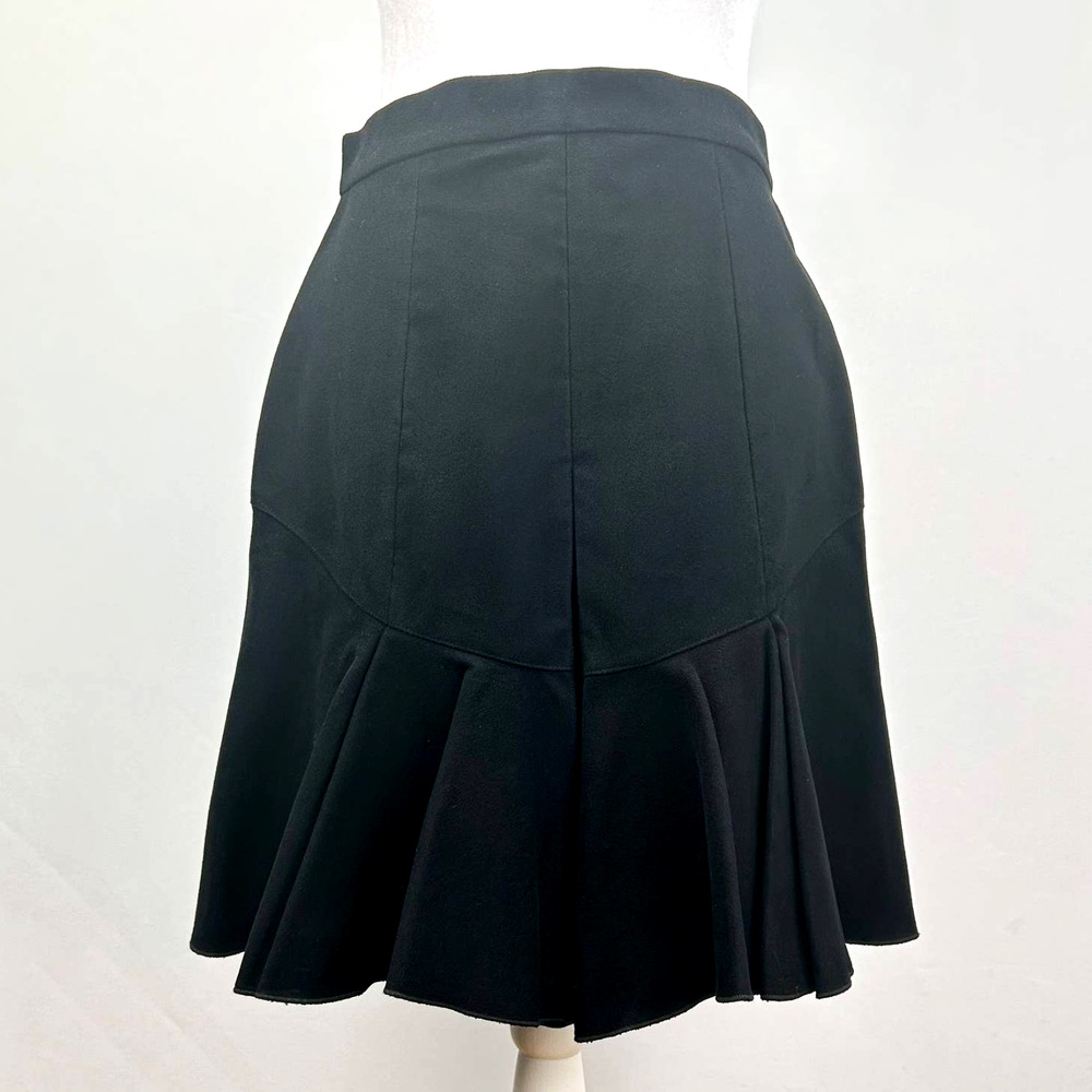 NWT Isabel Marant Pleated Black Faux Suede  Mini Skirt, FR 38/ US 6